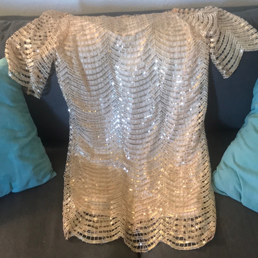 Gold sequence dress